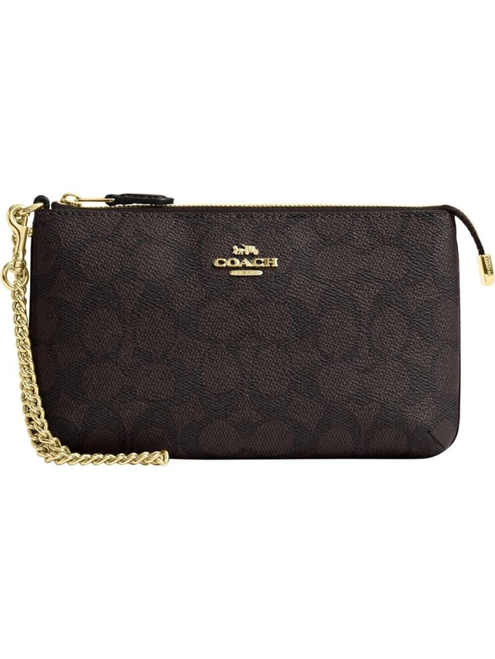 Stylish Women's Crossgrain Leather Wristlet with Chain - Perfect for On-the-Go!
